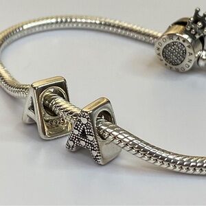 Sterling Silver Letter A Charm